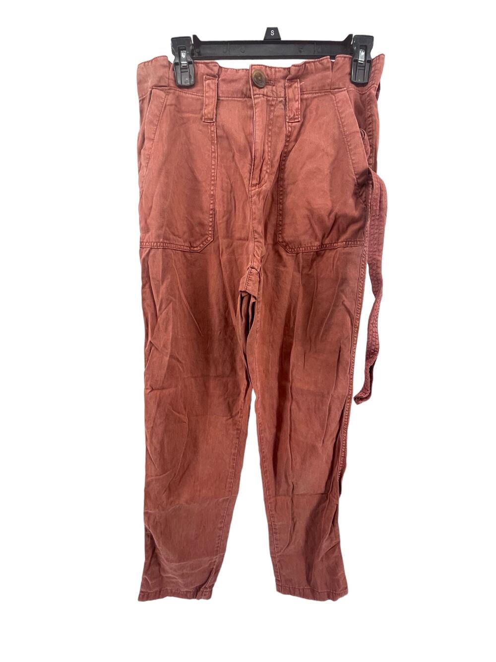 Maurices Rust Red High Rise Straight Leg Belted Pants Women's Size 6